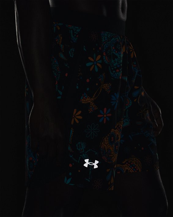 Men's UA Launch SW 7'' Day Of The Dead Shorts, Black, pdpMainDesktop image number 4